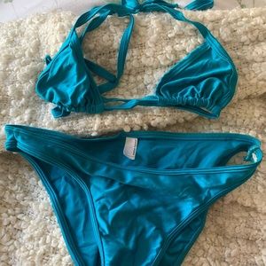 Blue two piece American apparel bikini